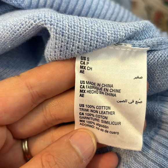 Club Room men’s blue quarter zip knit sweater size small - Picture 8 of 8